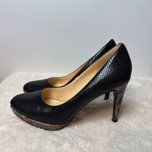 COLE HAAN x Nike Air - Mini Platform Pump in 2-tone snake print. Size: 7.5